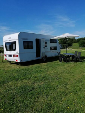 Mietwohnwagen auf dem Campingplatz Westerkoog bei Büsum